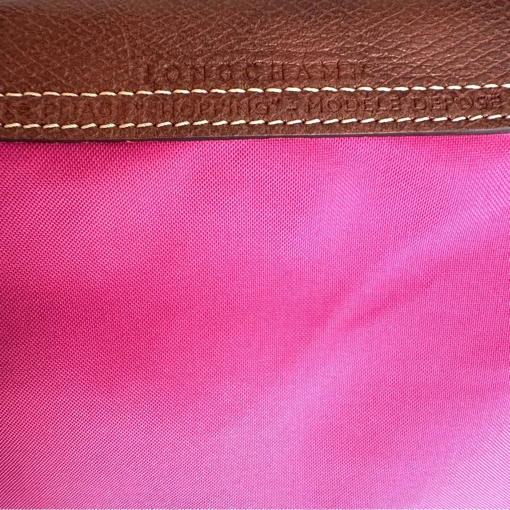 Longchamp Le Pliage Pink Nylon Leather Details Shoulder Bag Tote Bag - Picture 15 of 17